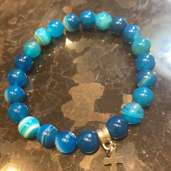 Blue agate bracelet - Picture 2 of 2